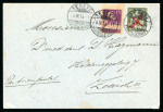 Stamp of Switzerland / Schweiz » Flugpost » Flugbriefe 1919 (4.9), Fluglinie Genf-Zürich frankiert mit Propellerradaufdruck 50 Rp. grün