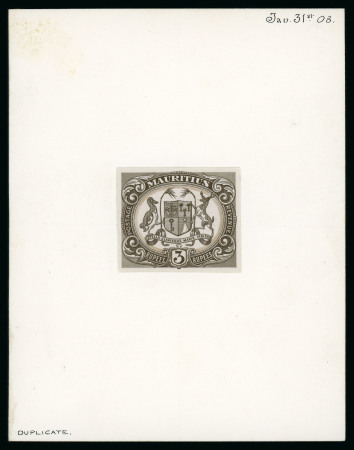 Stamp of Mauritius » Later Issues 1900-05 Arms Issue 3r. essay in brown, a horizontal design with arms in centre