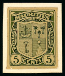 Stamp of Mauritius » Later Issues 1908 5c essay in dark green on buff in an unadopted design