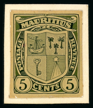 Stamp of Mauritius » Later Issues 1908 5c essay in dark green on buff in an unadopted design