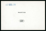 Stamp of Mauritius » Later Issues 1910 (Jan) issue 5c., 12c., 25c., 50c., 1R., 2R 50c., 5R and 10R. De La Rue die proofs of the name and duty plates in black on glazed cards