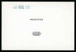 Stamp of Mauritius » Later Issues 1910 (Jan) issue 5c., 12c., 25c., 50c., 1R., 2R 50c., 5R and 10R. De La Rue die proofs of the name and duty plates in black on glazed cards