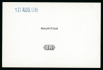 Stamp of Mauritius » Later Issues 1910 (Jan) issue 5c., 12c., 25c., 50c., 1R., 2R 50c., 5R and 10R. De La Rue die proofs of the name and duty plates in black on glazed cards