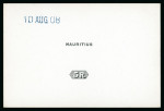 Stamp of Mauritius » Later Issues 1910 (Jan) issue 5c., 12c., 25c., 50c., 1R., 2R 50c., 5R and 10R. De La Rue die proofs of the name and duty plates in black on glazed cards