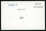 Stamp of Mauritius » Later Issues 1910 (Jan) issue 5c., 12c., 25c., 50c., 1R., 2R 50c., 5R and 10R. De La Rue die proofs of the name and duty plates in black on glazed cards