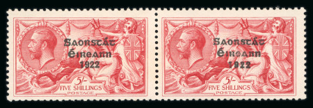 Stamp of Ireland » 1927 Composite Dates Overprints (T69-T71) 5s rose-red, mint horizontal pair from the composite
