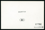 Stamp of Mauritius » Later Issues 1926 (Aug) two 4c. De La Rue proofs of the value tablet and name in black on glazed cards