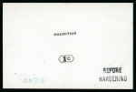 Stamp of Mauritius » Later Issues 1926 (Jun) two 1c. De La Rue proofs of the value tablet and name in black on glazed cards