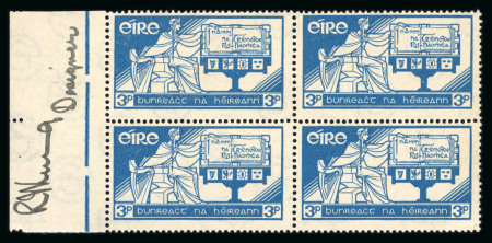 Stamp of Ireland » 1922-49 Dublin Government Printing Works Issues 1937 Constitution 2d ruby and 3d blue, mint nh sheet