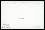 Stamp of Mauritius » Later Issues 1922 (Jan) two 20c. De La Rue die proofs of the value tablet in black on glazed cards (92x60mm.), marked "Before Striking" and "After Striking"