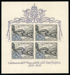 Stamp of Italy » Vatican State 1952 "100 Years of Pontifical Stamps" 50L miniature sheet imperf.