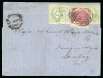 Stamp of Egypt » French Post Offices » Alexandria 1868 Printed matter entire letter from Vienna to Bombay, sent via Trieste with GB 3d applied in Egypt