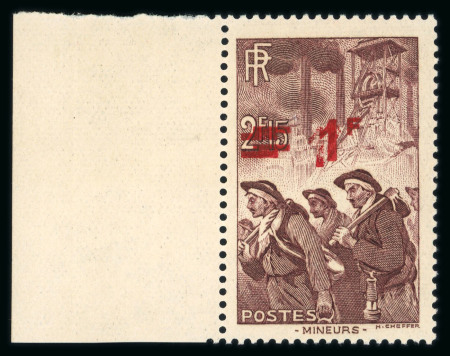 Stamp of France » Variétés et curiosités 1941, Mineurs Y&T n°489b, neuf ** MNH avec rarissime