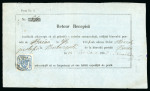 Stamp of Romania » United Principalities 1862-1864 30 parale blue on Registered Receipt