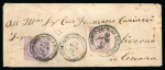 Stamp of Egypt » Italian Post Offices » Mixed Frankings 1866 (14 Jan) Envelope bearing 1866 1 Piastre in combination with Italy 1863 60 Centesimi violet