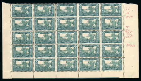 Stamp of Colonies françaises » Wallis et Futuna Wallis et Futuna, 1930 : 35c vert bleu Y&T 51Aa, panneau