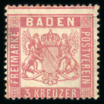 Stamp of German States » Baden Bade : 1851-1868, mint and used collection with good