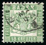 Stamp of German States » Baden Bade : 1851-1868, mint and used collection with good