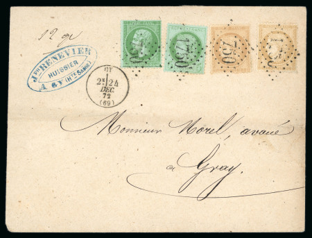 Stamp of France » Lettres Classiques Collections 1871-1877, Ensemble de 8 documents avec uniquement