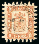 Stamp of Finland 1860-1867, rouletted issues,Russian and Finnish currency,