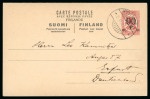 Stamp of Finland 1917-1930s, specialized collection of more than 80 postcards in album