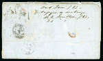 Stamp of Mauritius » 1860-72 De La Rue Issues (SG 46-72) 1860-63 4d. rose and 6d. green vertical pair, on 1863 (6 June) double rate entire to Bordeaux