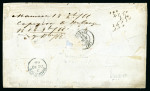 Stamp of Mauritius » 1860-72 De La Rue Issues (SG 46-72) 1863-72 4d. rose and 6d. green wing-margin strip of six, on 1866 (18 (Oct.) treble rate entire to Bordeaux