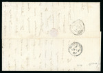 Stamp of Mauritius » 1860-72 De La Rue Issues (SG 46-72) 1863-72 4d. rose pair and 1/- yellow vertical pair, on 1867 (18 July) double rate entire to Bordeaux