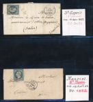 Stamp of France » Lettres Classiques Collections 1852-1854, sélection de 15 lettres affranchies du 25c