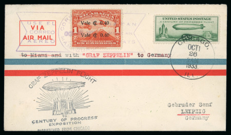 Stamp of Nicaragua 1933 (Oct 26) USA combination flight cover