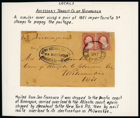 Stamp of Nicaragua 1850s Via Nicaragua Advance of the Mails envelope front
