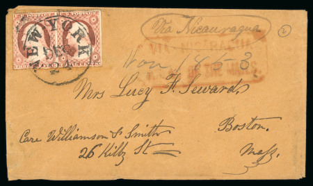 Stamp of Nicaragua 1850 USA Via Nicaragua Ahead of the Mails
