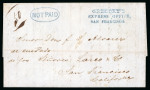 Stamp of United States » Incoming Mail 1852 Gregory`s Express Office San francisco entire