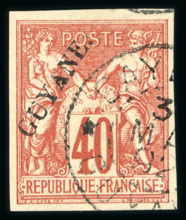 Stamp of Colonies françaises » Guyane française Guyane : 1892, Y&T n° 13, n° 14 et n° 15 oblitérés,
