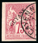 Stamp of Colonies françaises » Guyane française Guyane : 1892, Y&T n° 13, n° 14 et n° 15 oblitérés,