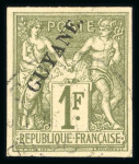 Stamp of Colonies françaises » Guyane française Guyane : 1892, Y&T n° 13, n° 14 et n° 15 oblitérés,