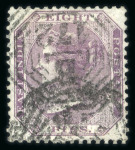 Stamp of India » Used Abroad » Straits Settlements » Singapore (172) 1860-61 8p purple/bluish used B/172