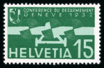 Stamp of Switzerland / Schweiz » Flugpost » Flugmarken 1932, Gedenkausgabe zur Abrüstungskonferenz 15 Rp. grün mit Abart « Doppeldruck », ungebraucht mit vollständigem Originalgummi