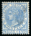 Stamp of Malaysia » Straits Settlements 1867-72 12c ultramarine inverted watermark