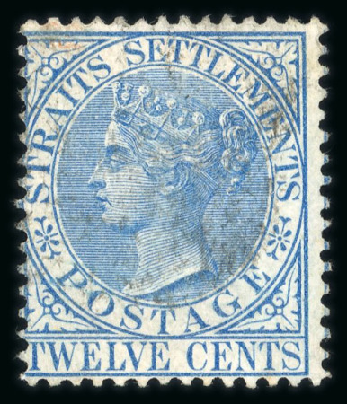 Stamp of Malaysia » Straits Settlements 1867-72 12c ultramarine inverted watermark