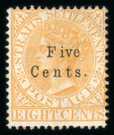 Stamp of Malaysia » Straits Settlements 1879 5c on 8c spaced F i variety