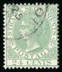 Stamp of Malaysia » Straits Settlements 1883 wmk Crown CA group of inverted watermarks (6)