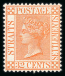 Stamp of Malaysia » Straits Settlements 1883 wmk Crown CA group of inverted watermarks (6)