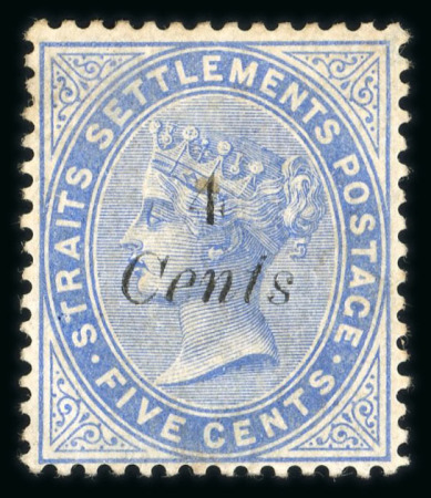 Stamp of Malaysia » Straits Settlements 1884 4c on 5c black surcharge mint