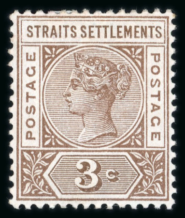 Stamp of Malaysia » Straits Settlements 1892-99 3c brown repaired `s