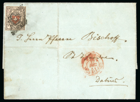 Stamp of Switzerland / Schweiz » Orts-Post und Poste Locale 1851, Orts-Post mit Kreuzeinfassung auf Brief wärend der markenlosen Zeit