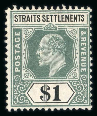 Stamp of Malaysia » Straits Settlements 1906 Wmk Mult Crown CA $1 damaged frame and crown