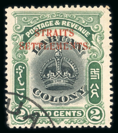 Stamp of Malaysia » Straits Settlements 1906-07 Labuan 2c overprint line through B
