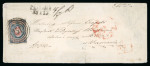 Stamp of Poland 1860 10kop deep blue and rose on embossed floral Ladies envelope from Rypin to Warsaw
