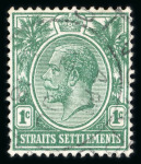 Stamp of Malaysia » Straits Settlements 1912-23 KGV Wmk Crown CA inverted group